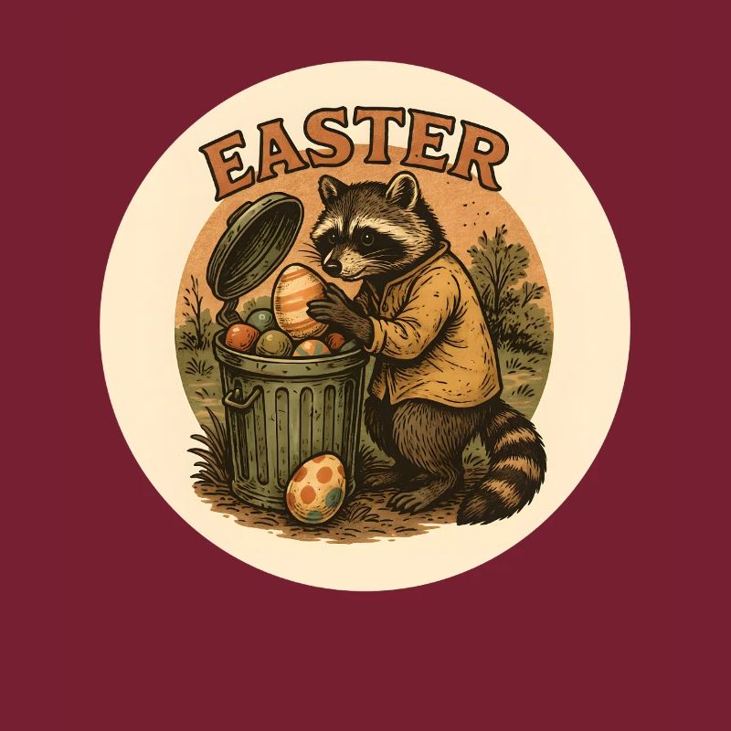 Oster Waschbär mit Eiern