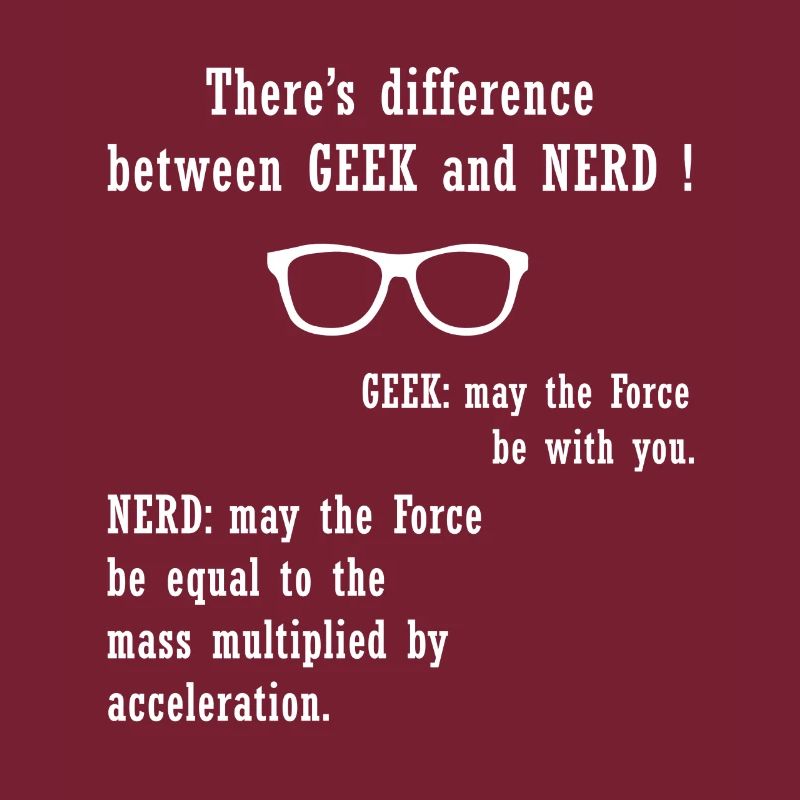 Il y a différence entre GEEK et NERD