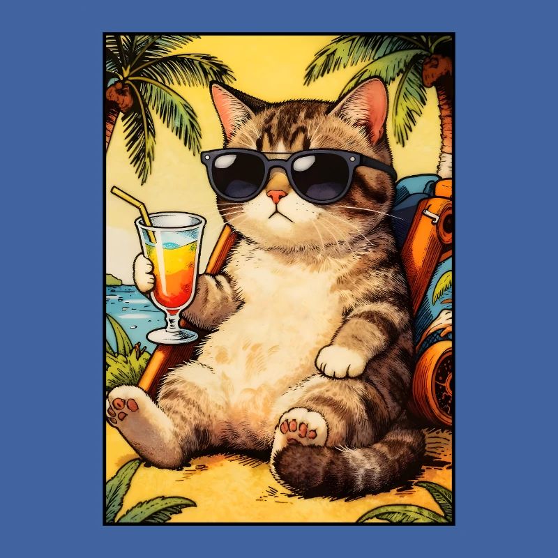 Chat cool en vacances d’été