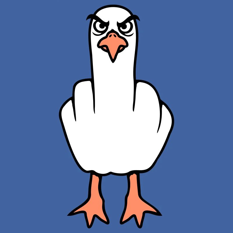 Möwe Mittelfinger Beleidigung Stinkefinger frech