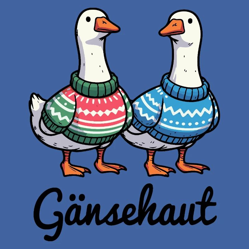 Gänsehaut - Gänse mit Strickpullovern