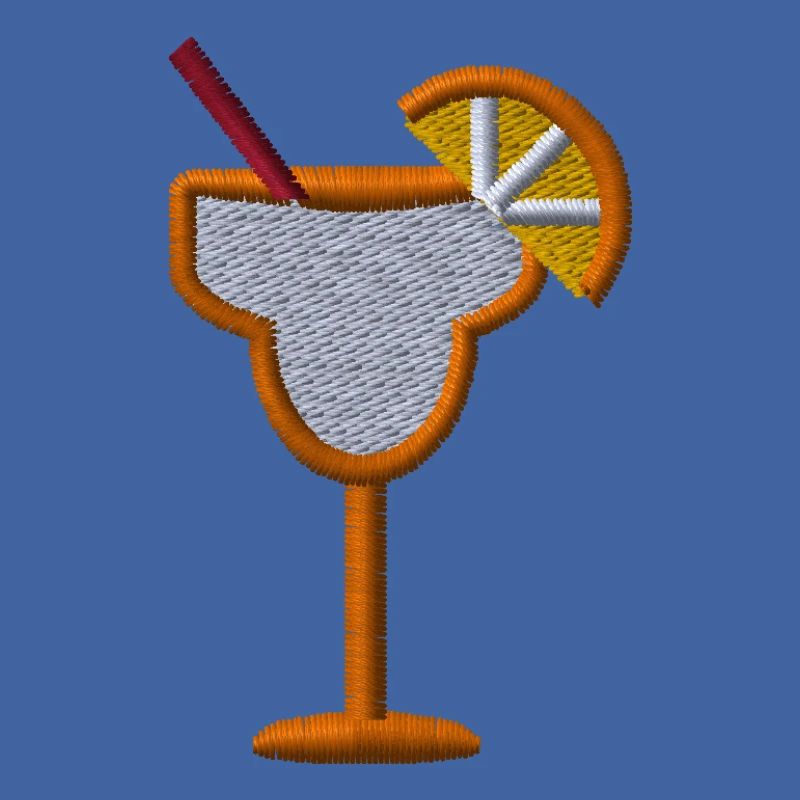 Orange cocktail brodée