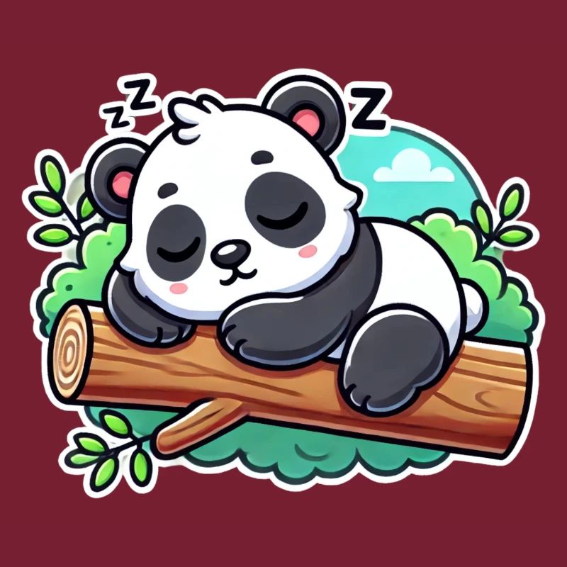 Sleeping panda on a branch