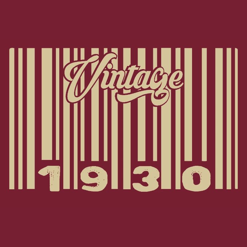 vintage 1930 Code barre 1930: Année 2025.