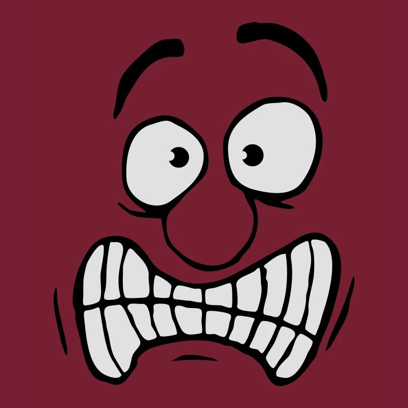 Unsicheres Ängstliches Comic Cartoon Gesicht