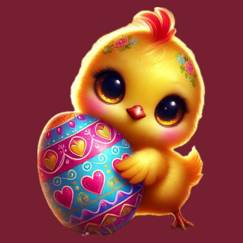 Easter chicks with egg