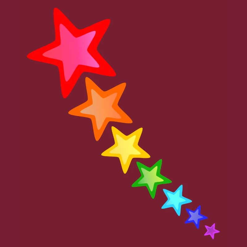 bunte Sterne in Regenbogen Farben