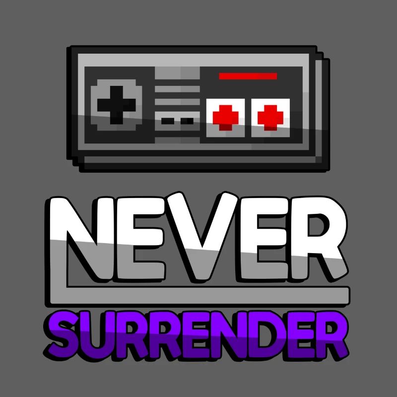 NEVER SURRENDER (Purple) + NES Controller - Gaming