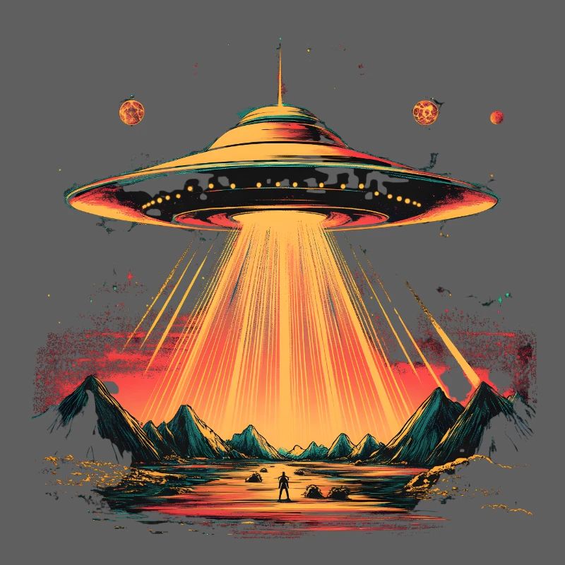UFO-Lichtbogen über Gebirge