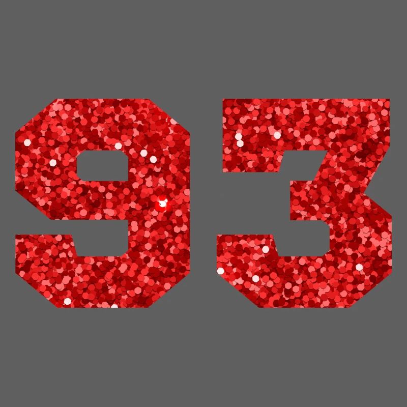 Nummer 93 Roter Glitzer - 93. Geburtstag