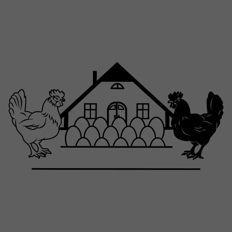 Dunkles und helles Hühnermonogramm-Logo