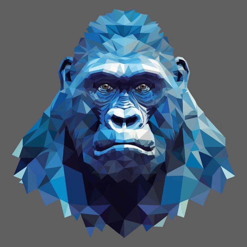 Cooler Gorilla mit Eis - Polygon Design