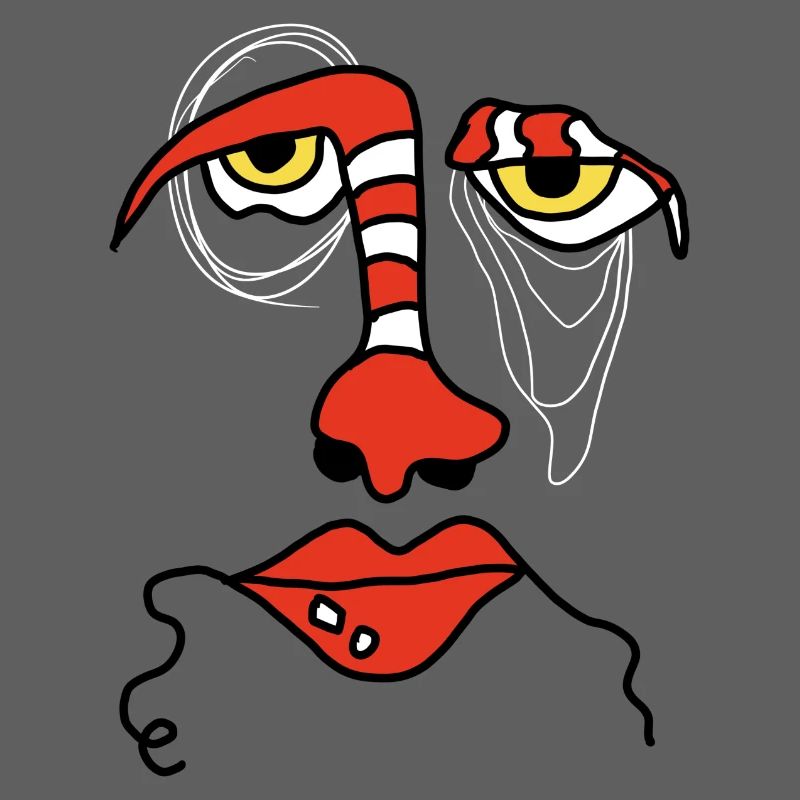 Visage abstrait avec rayures