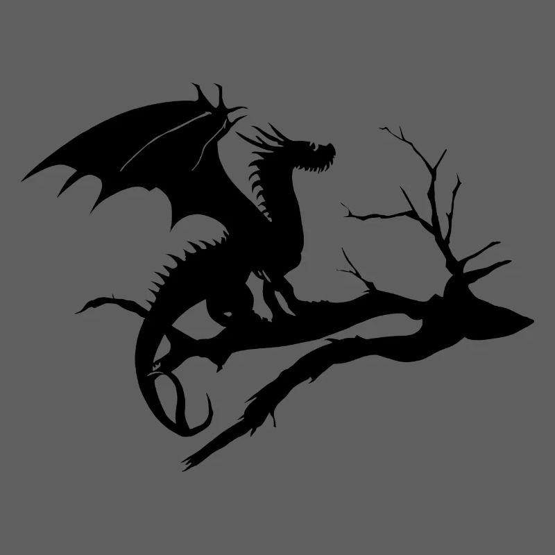 Dragon Design Silhouette Dead Tree