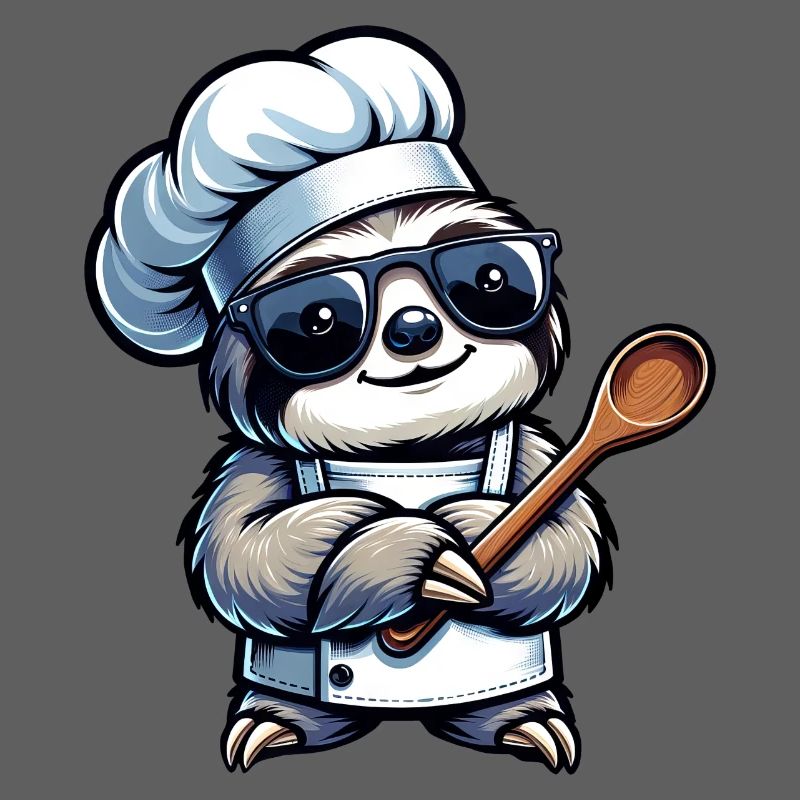 Conception de bande dessinée de chef paresseux mignon