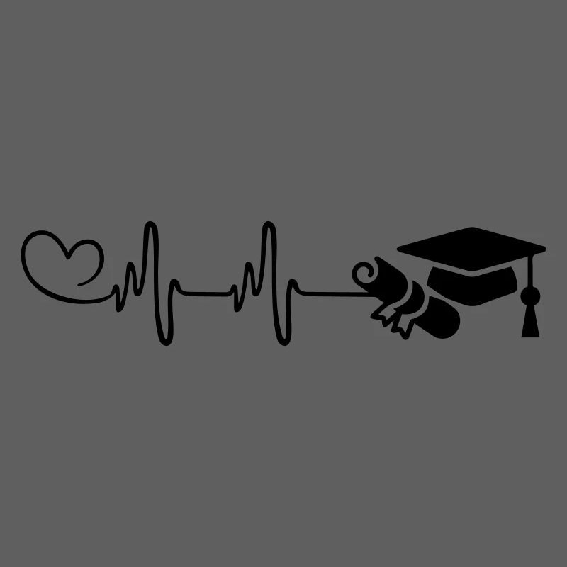 Student Cap Pulse Heart