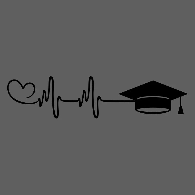 Student Cap Pulse Heart