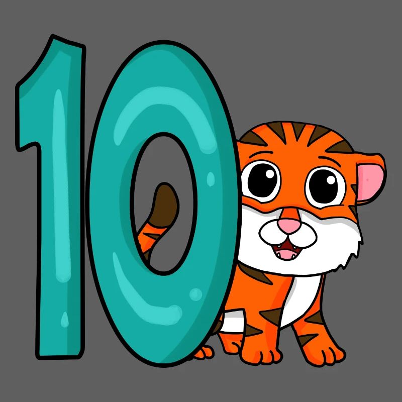 10e anniversaire Motif Tiger - dix ans