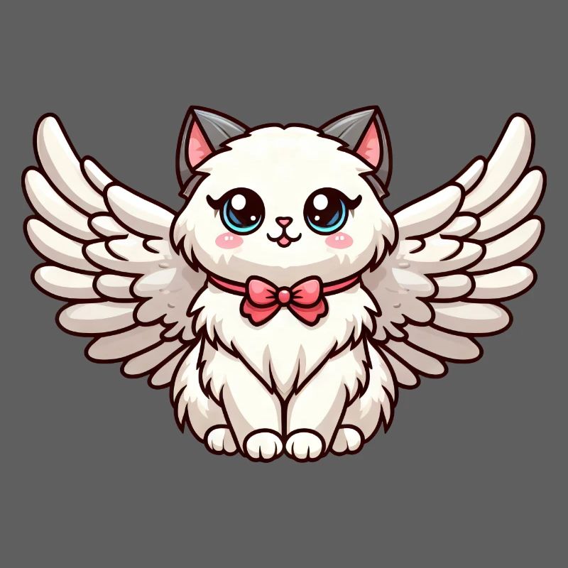 Niedliche Ragdoll-Katze im Comic-Stil mit