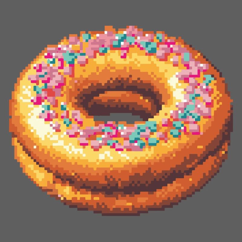 Icône de pixel en forme de beignet