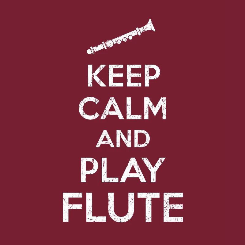 Flöte Keep Calm Spruch