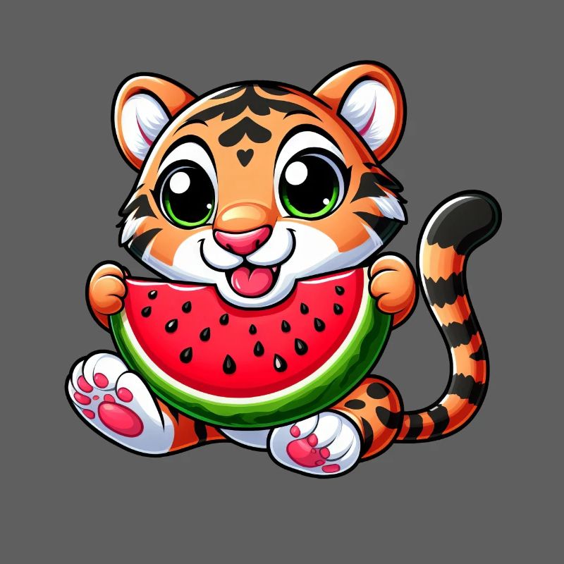Chat Bengal Avec Pastèque Fruité Drôle