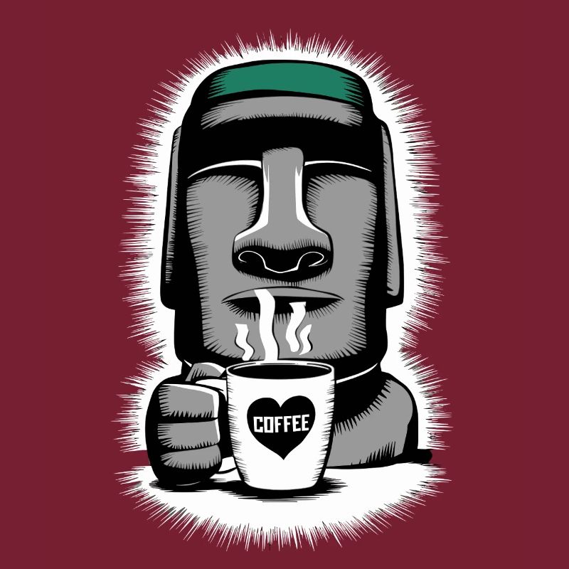 Easter Island Coffee Moai Heart Mug