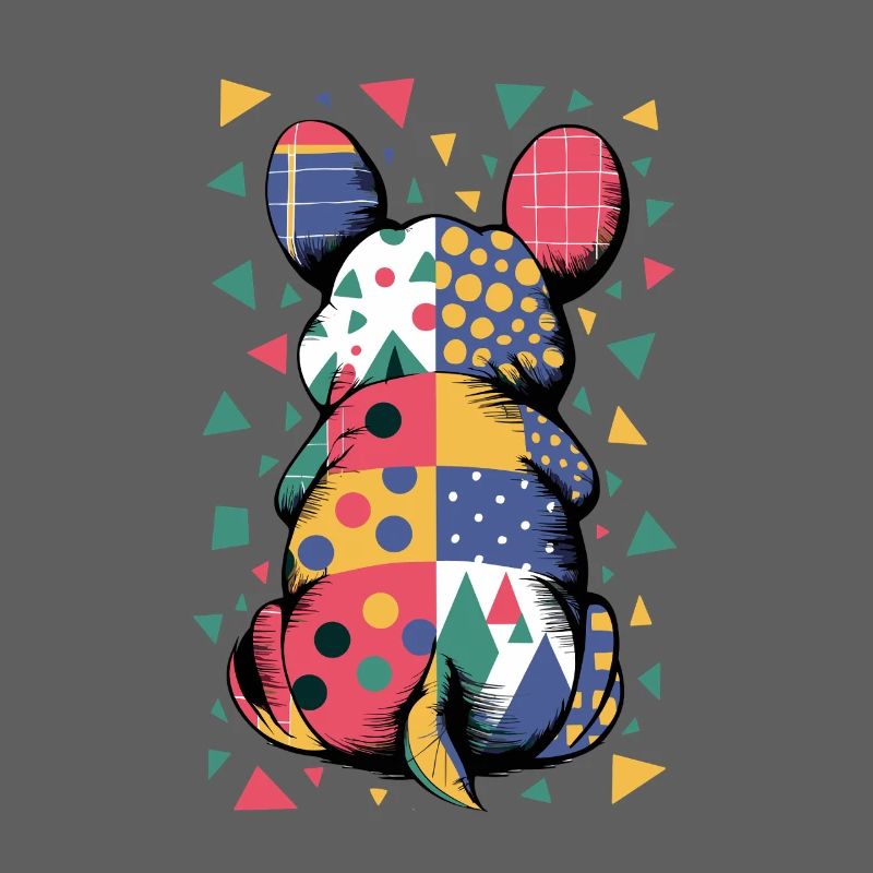 Bunter Geometrischer Tiermuster Patchwork-Look