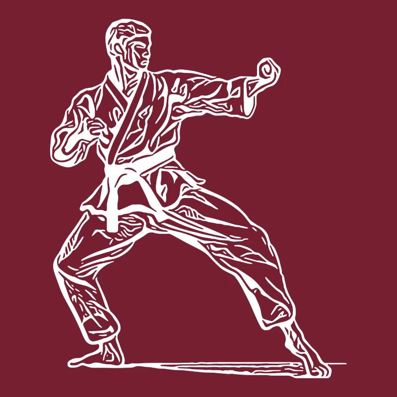 Karate fighter in fighting pose