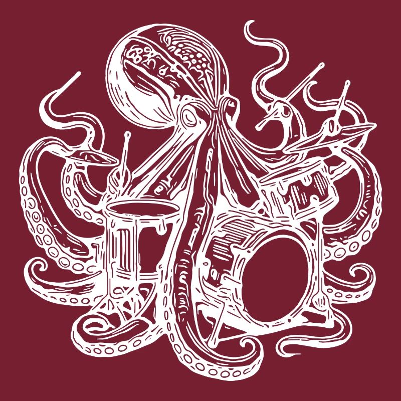Octopus plays drums
