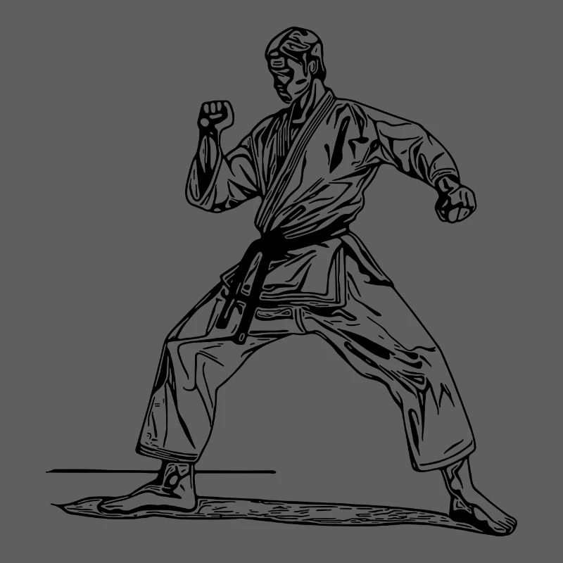 Judo Trainer in Kampfpose