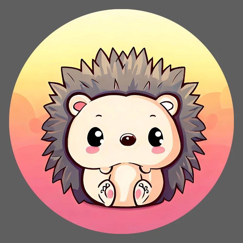 Cute Hedgehog Sitting Sunset Sunset
