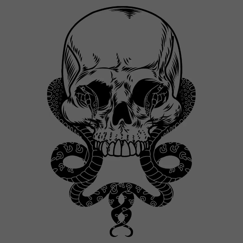Crâne avec deux serpents