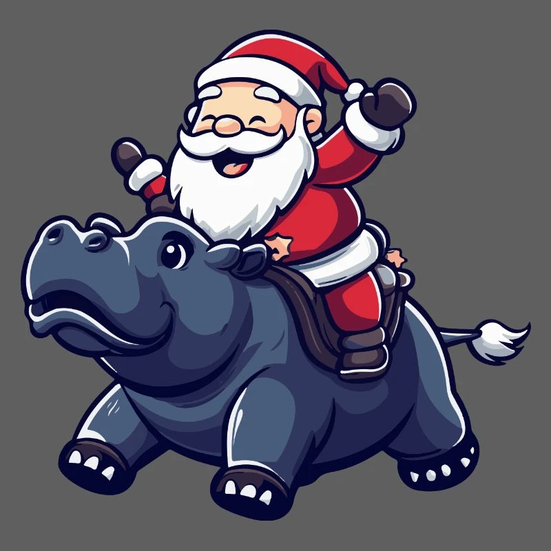 Nilpferd Weihnachtsmann