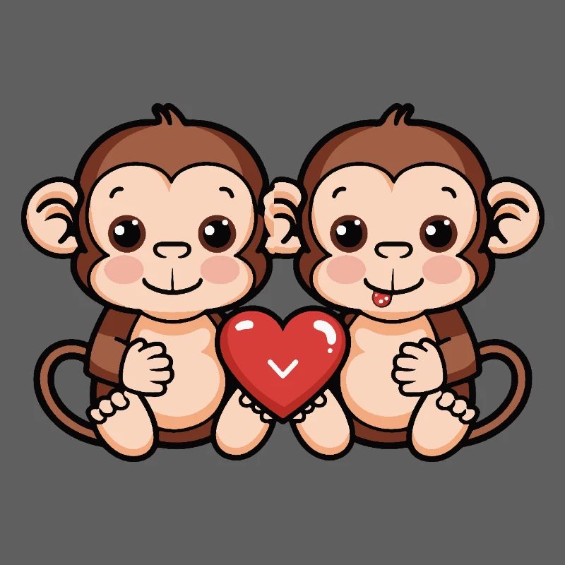 Couple de singes Saint-Valentin
