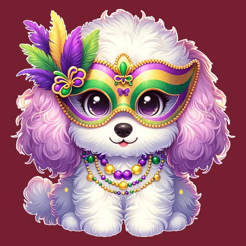 Conception de caniche Mardi Gras