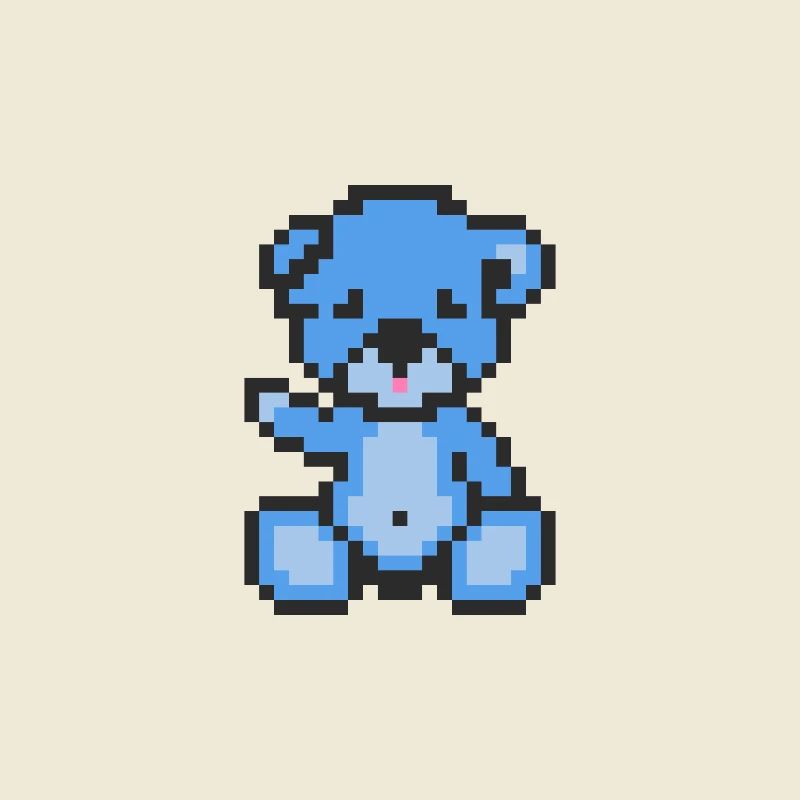 Pixel Bär Blauer Himmel