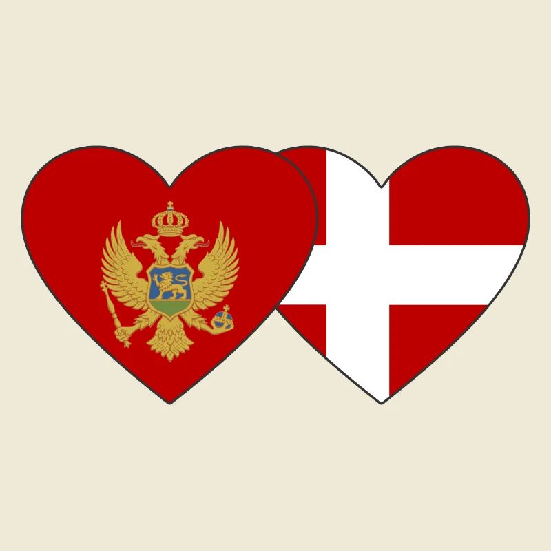 Monténégro Danemark drapeau