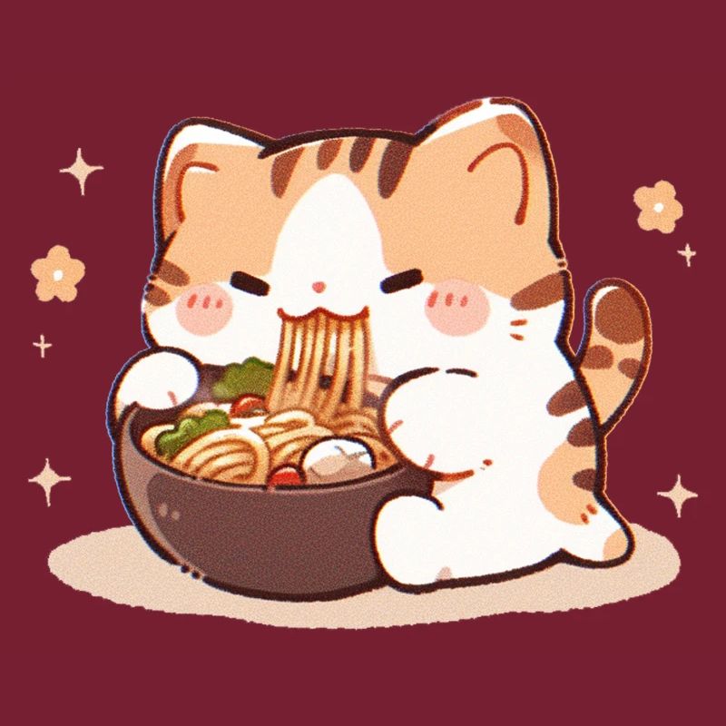 Mème de chat mangeant des spaghettis