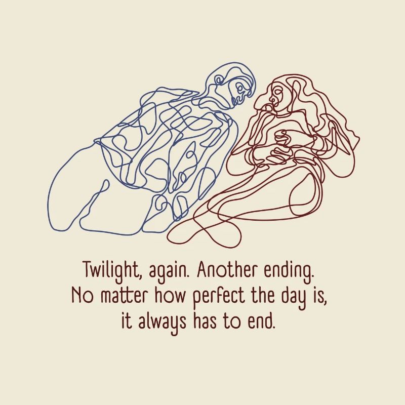 Vampire Line-Art Design mit Quote