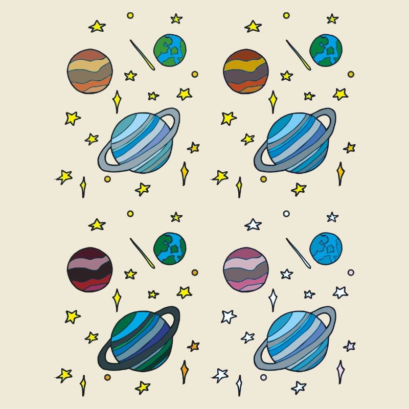 Planet pattern colorful