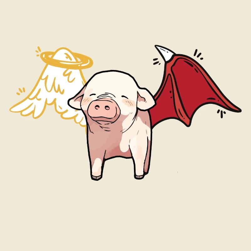 Céleste Satanique Cochon Ange Diable