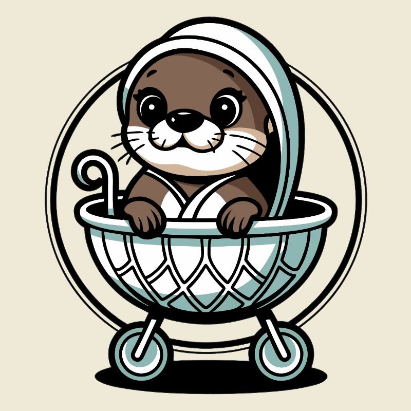 Mignon bébé loutre dans un lit bébé