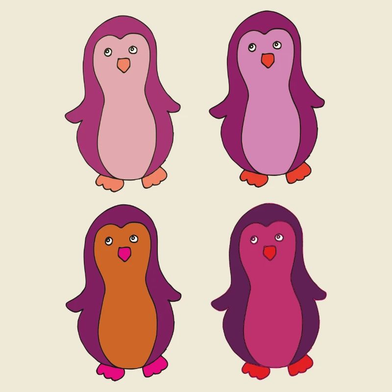 pinguin 4fach bunt