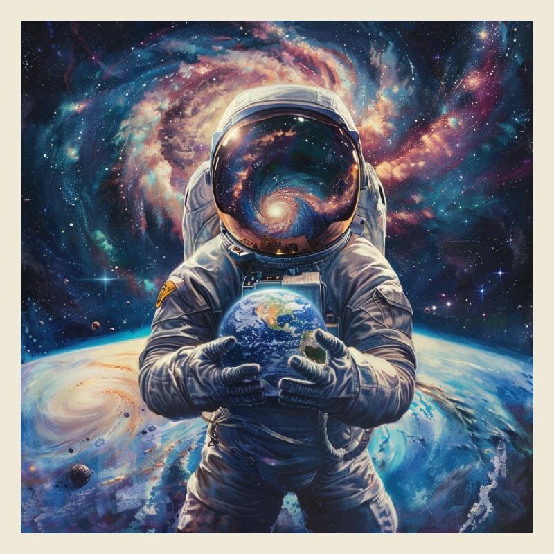 Astronautes Galaxie Espace Planète Espace Conception Spatiale