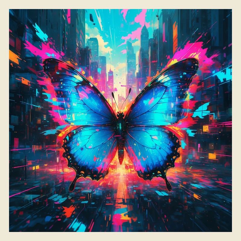 Neon Blauer Morphofalter Schmetterling