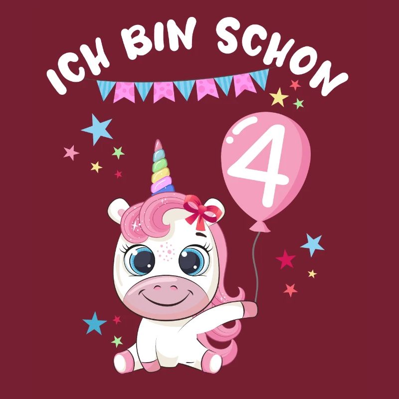 Ich bin schon 4 Einhorn Geburtstag Luftballon Süß