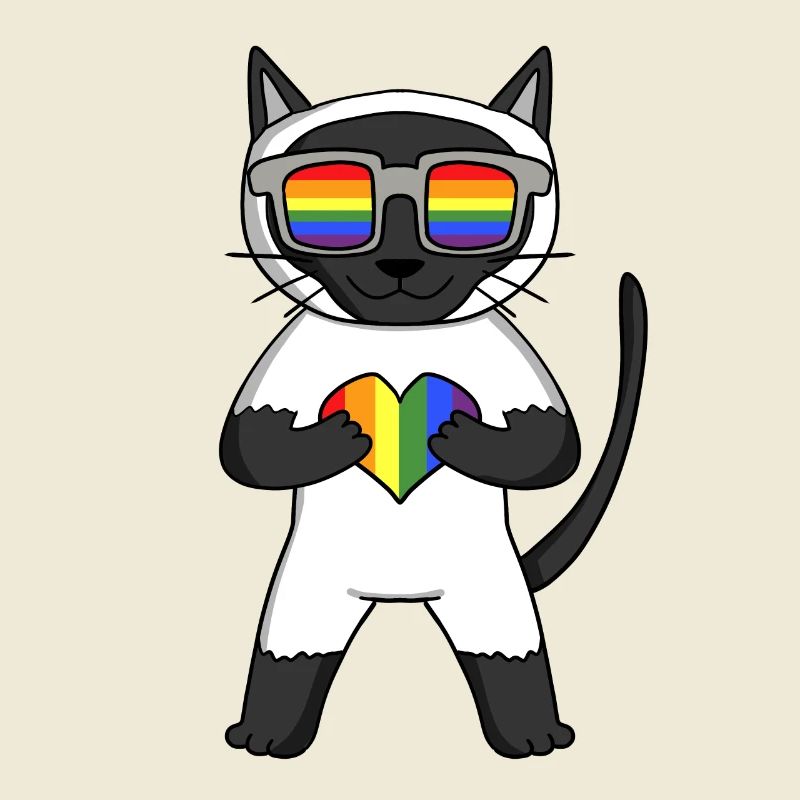 LGBT Cat Siamese Cat Rainbow