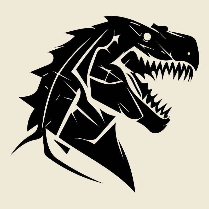 Grimmiger T-Rex Dinosaurier Tattoo Design