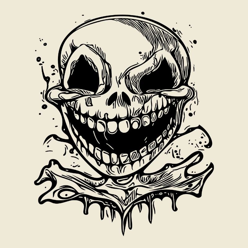 Lachender Halloween Tattoo Schädel